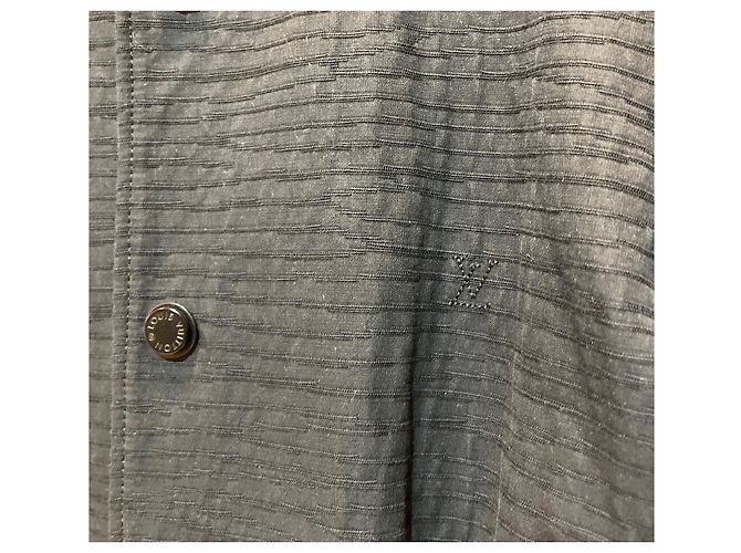 Louis Vuitton Giacca Bomber in pelle e cotone Arm Black Navy Blu - vista 7