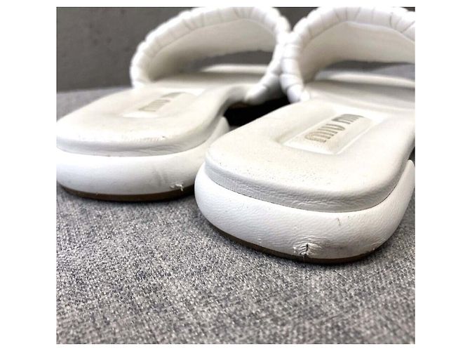 Sandali Miu Miu Matelassé Slipper White - vista 3