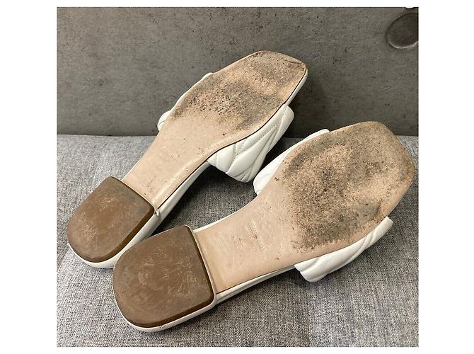 Sandali Miu Miu Matelassé Slipper White - vista 6