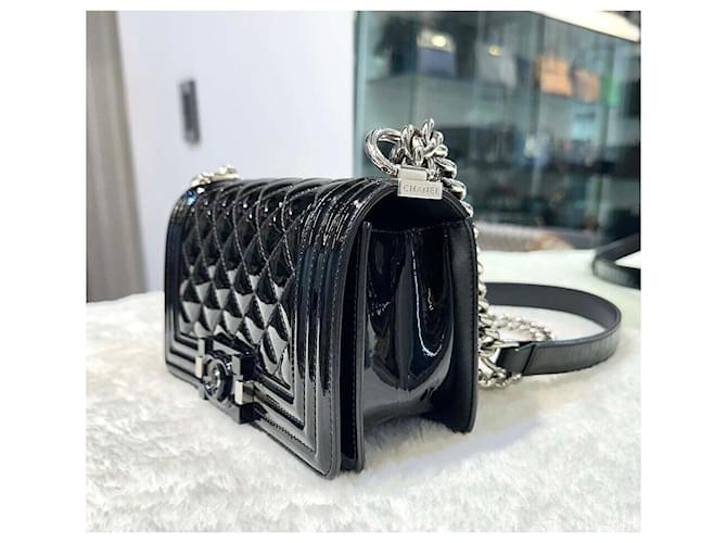 Chanel Boy Patent Small Size Mini Black Nero - vista 4