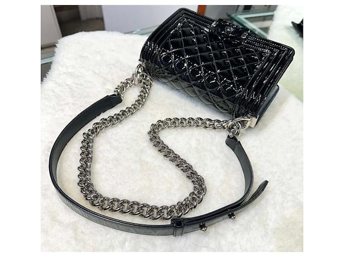 Chanel Boy Patent Small Size Mini Black Nero - vista 5