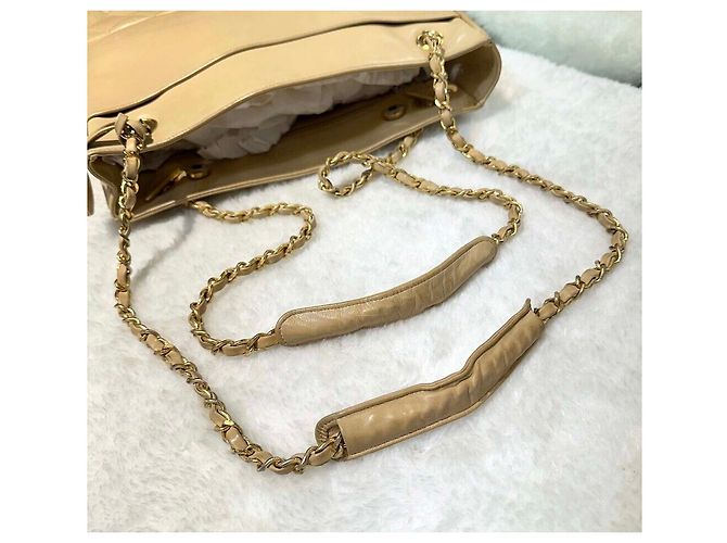 Chanel Vintage Matelassé Lammfell Tote Bag Beige Generation Braun - Ansicht 5