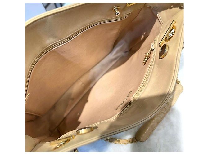 Chanel Vintage Matelassé Lammfell Tote Bag Beige Generation Braun - Ansicht 7
