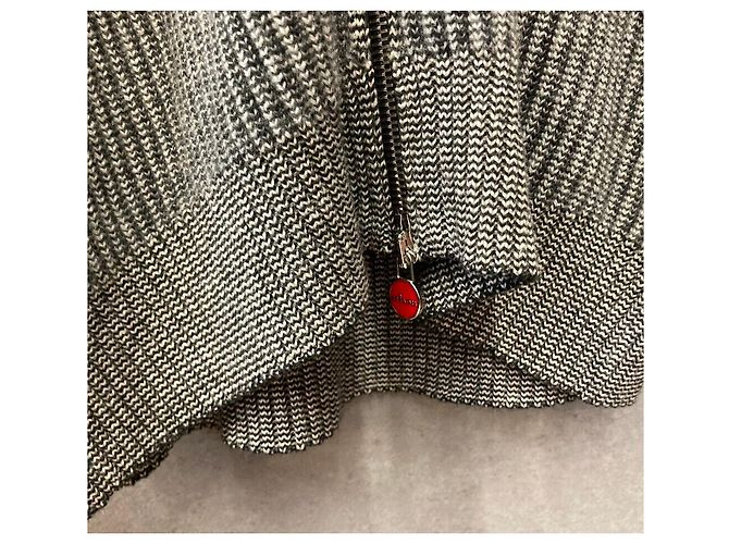 Kiton Cashmere-Strickjacke mit Reißverschluss Grau Braun - vista 3