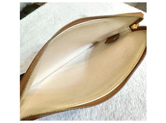 Céline Canvas Logo Clutch Bag Weiß - Ansicht 6