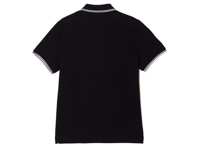 Moncler Polo in cotone con patch logo Nero - vista 4