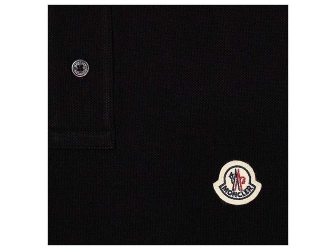 Moncler Polo in cotone con patch logo Nero - vista 7