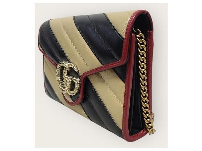 Gucci Borsa a tracolla GG Marmont Matelassé Multicolor con catena Multicolore - vista 3