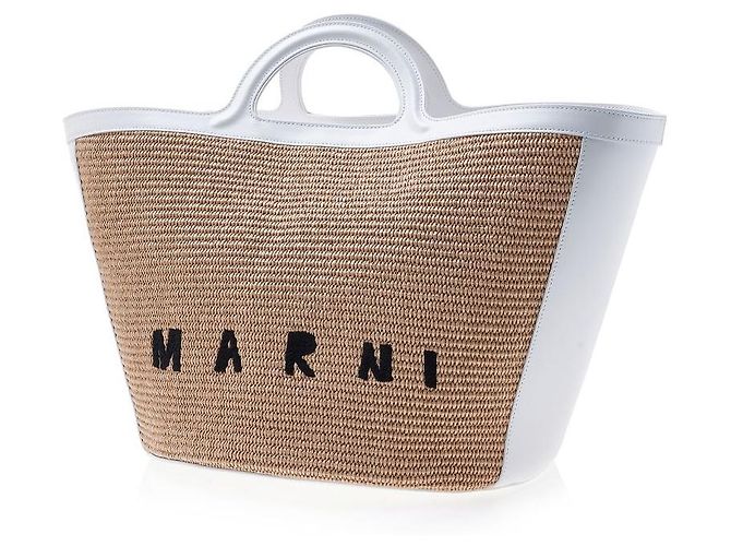 Marni Große Raffia-Tote-Bag mit Logo für Damen Orange - Ansicht 2