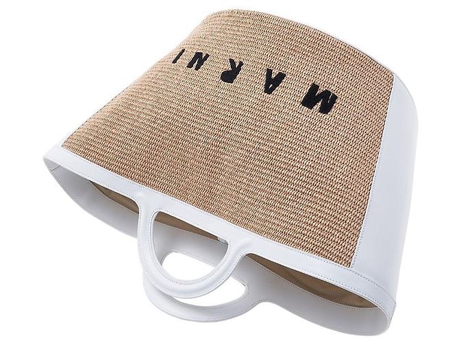 Marni Große Raffia-Tote-Bag mit Logo für Damen Orange - Ansicht 4