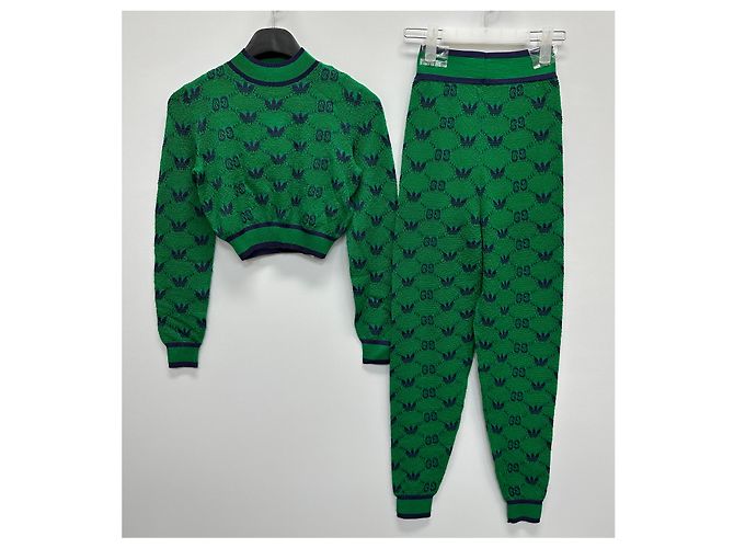 Gucci Adidas Jacquard-Woll-Crop-Strick Mehrfarben - Ansicht 2