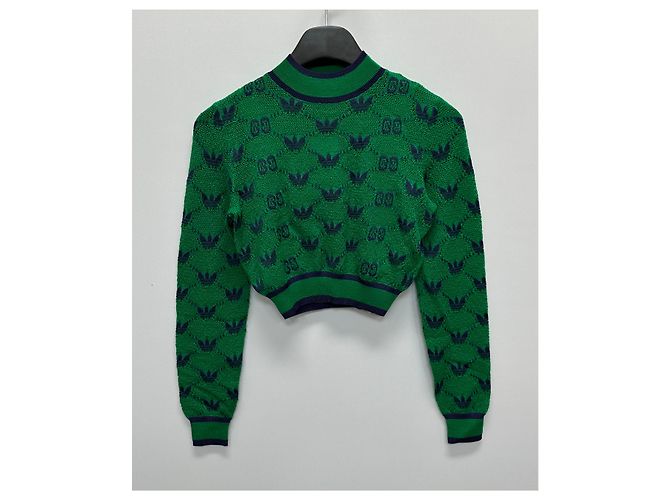 Gucci Adidas Jacquard-Woll-Crop-Strick Mehrfarben - Ansicht 3