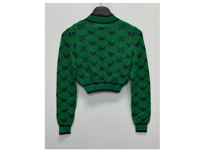 Gucci Adidas Jacquard-Woll-Crop-Strick Mehrfarben - Ansicht 4