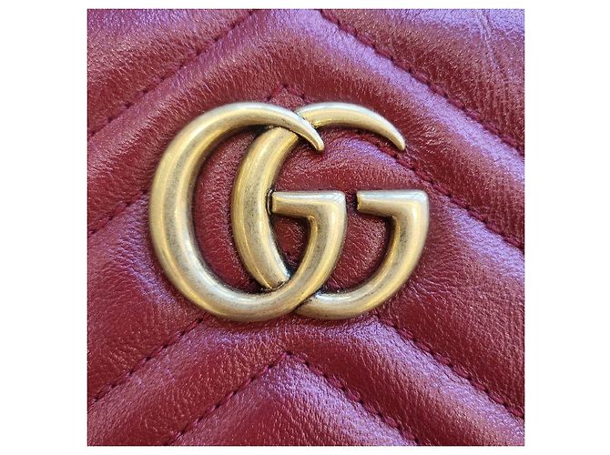 Gucci Clutch Matelassé GG Marmont rossa Rosso - vista 10