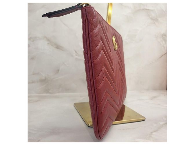 Gucci Clutch Matelassé GG Marmont rossa Rosso - vista 5