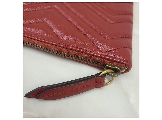 Gucci Clutch Matelassé GG Marmont rossa Rosso - vista 8
