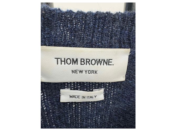 Thom Browne Diagonale Shetland Strickgröße Silber - Ansicht 4
