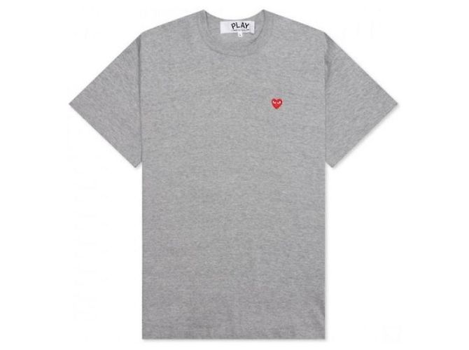 Comme Des Garcons Kurzärmeliges T-Shirt mit kleinem rotem Herz-Patch AZ - Ansicht 5