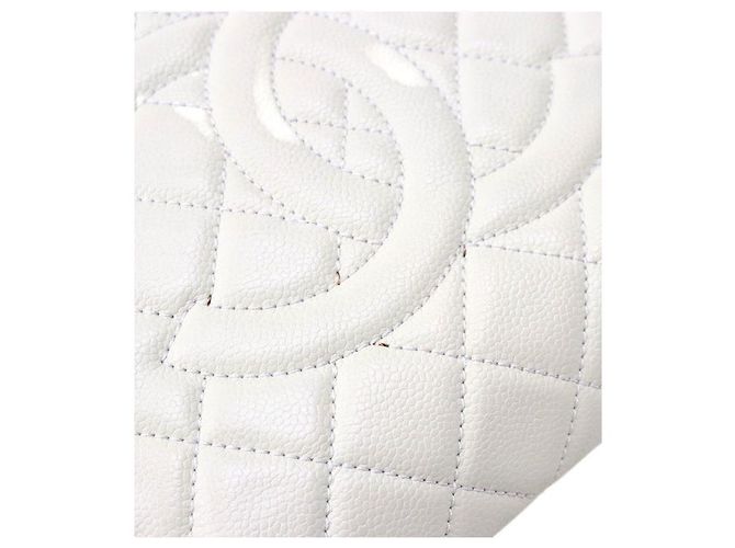 Chanel Borsa a tracolla Big CC Grand Shopping in caviale avorio Bianco - vista 10