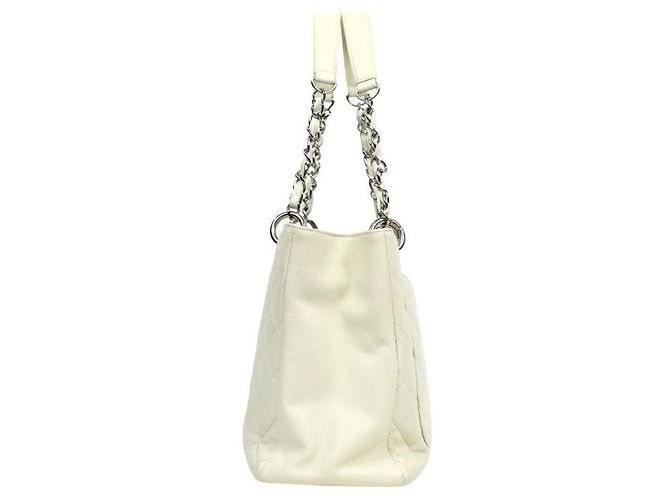 Chanel Borsa a tracolla Big CC Grand Shopping in caviale avorio Bianco - vista 2