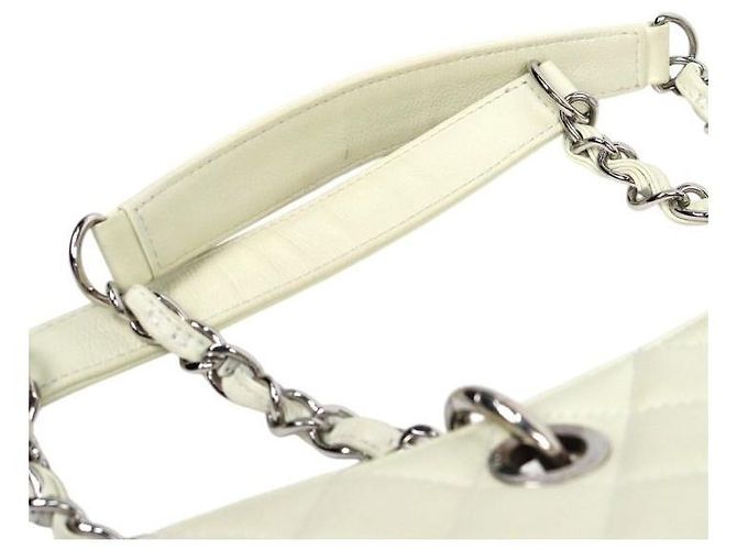 Chanel Borsa a tracolla Big CC Grand Shopping in caviale avorio Bianco - vista 8