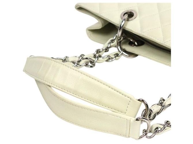 Chanel Borsa a tracolla Big CC Grand Shopping in caviale avorio Bianco - vista 9