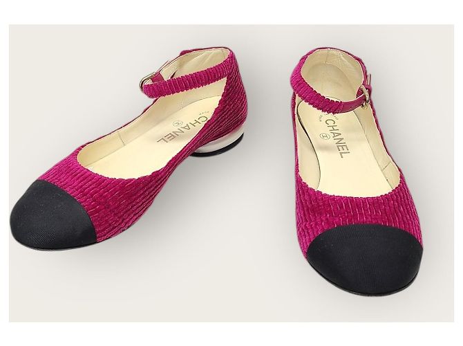 Chanel Fuchsia Cordy-Mary-Jane-Ballerinas Pink - Ansicht 3