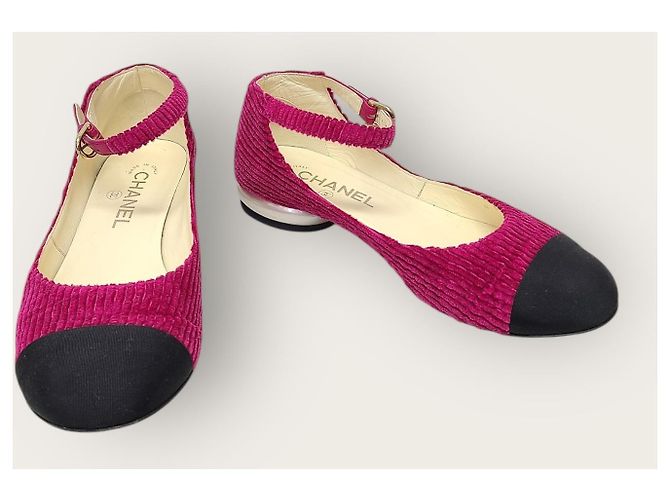 Chanel Fuchsia Cordy-Mary-Jane-Ballerinas Pink - Ansicht 4