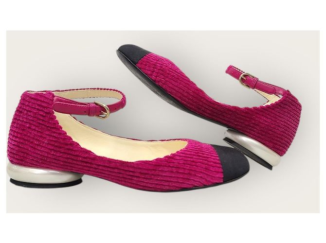 Chanel Fuchsia Cordy-Mary-Jane-Ballerinas Pink - Ansicht 5