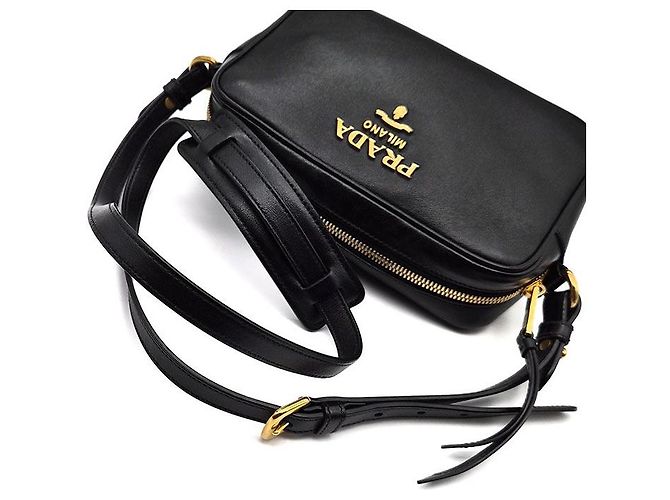 Prada Borsa fotocamera Vitello Nero - vista 5