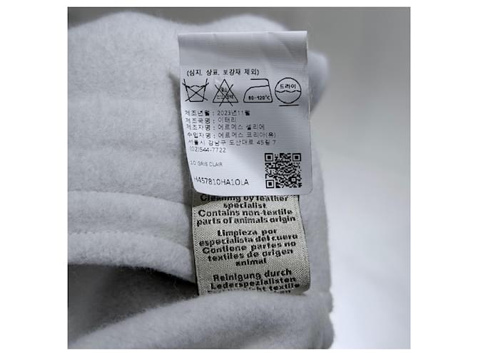 Hermès Mini Lederpatch Bomberjacke Grau Braun - Ansicht 9