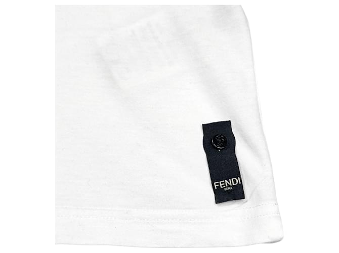 Fendi Kurzarm-T-Shirt mit Logo-Patch Weiß - Ansicht 4