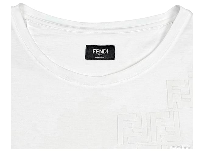 Fendi Kurzarm-T-Shirt mit Logo-Patch Weiß - Ansicht 5