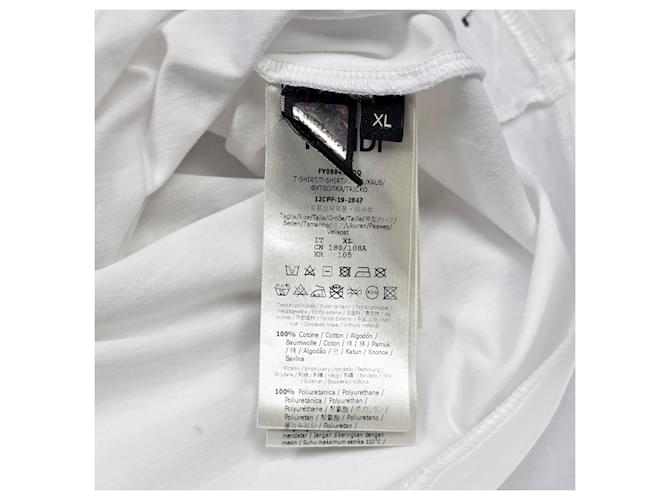 Fendi Kurzarm-T-Shirt mit Logo-Patch Weiß - Ansicht 6