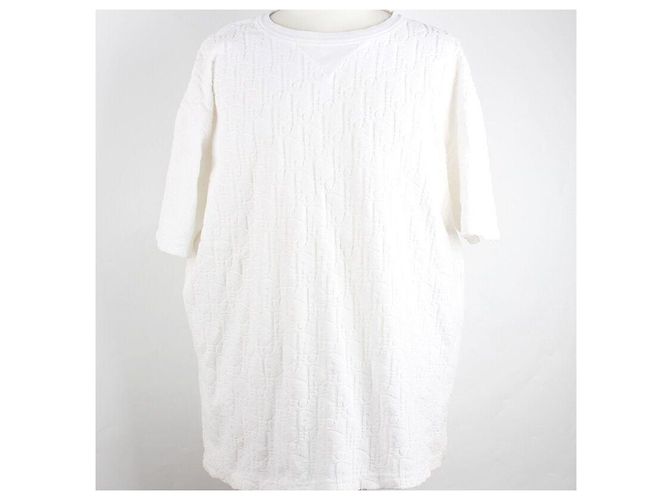 Dior Oblique Terry Baumwolle Kurzarm T-Shirt Weiß XL - Ansicht 2