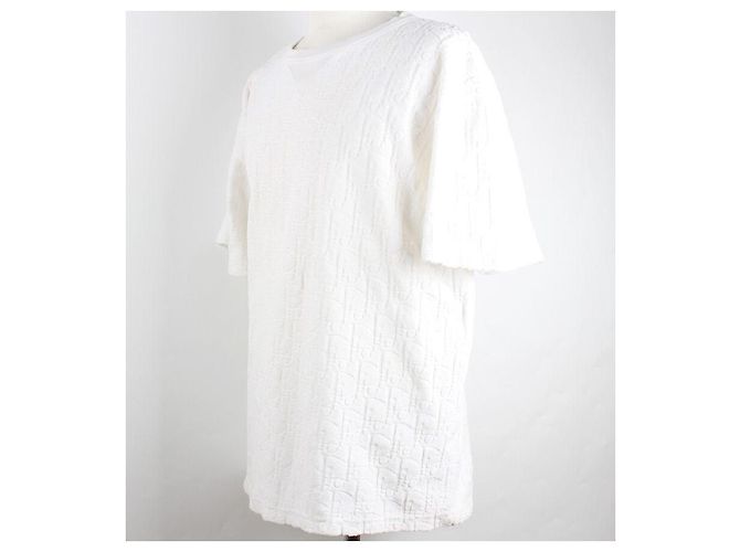 Dior Oblique Terry Baumwolle Kurzarm T-Shirt Weiß XL - Ansicht 3