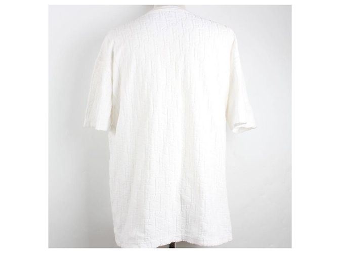 Dior Oblique Terry Baumwolle Kurzarm T-Shirt Weiß XL - Ansicht 4
