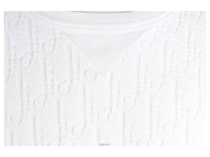 Dior Oblique Terry Baumwolle Kurzarm T-Shirt Weiß XL - Ansicht 7