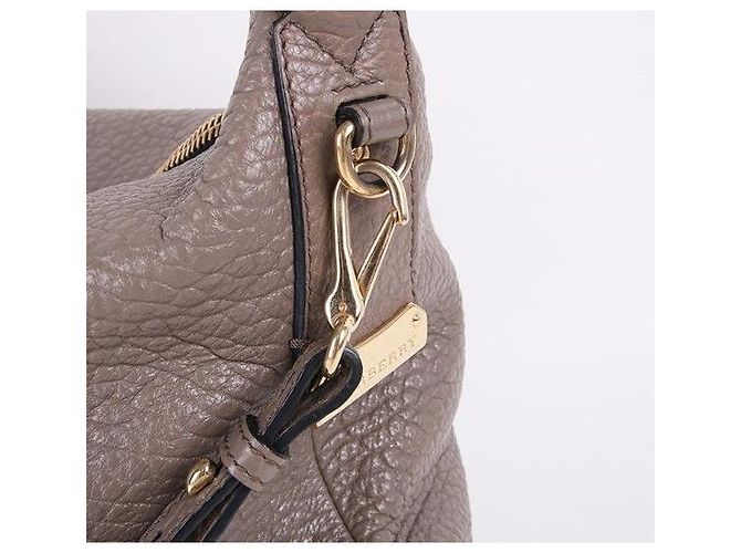 Burberry Grande borsa hobo a tracolla in pelle grigia Marrone - vista 2