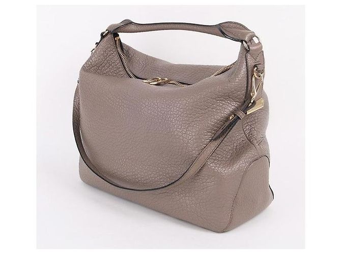 Burberry Grande borsa hobo a tracolla in pelle grigia Marrone - vista 4