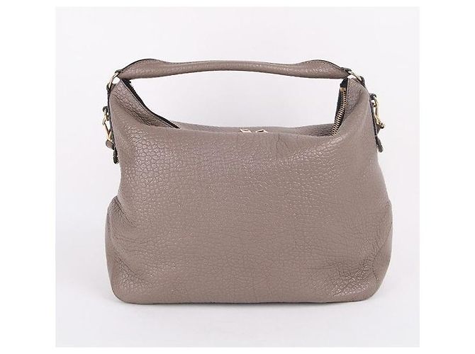 Burberry Grande borsa hobo a tracolla in pelle grigia Marrone - vista 7