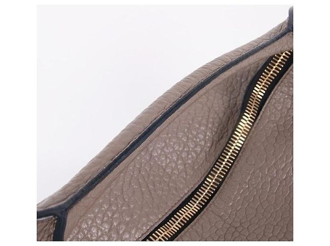Burberry Grande borsa hobo a tracolla in pelle grigia Marrone - vista 8