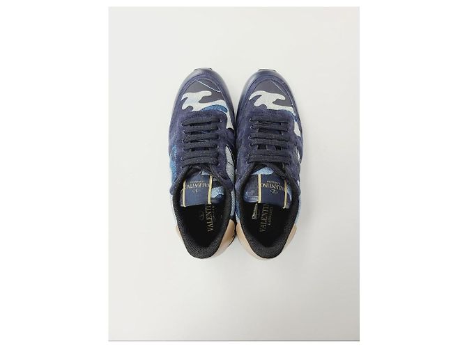 Valentino Denim Camo Rockstud Sneaker Blau - Ansicht 6