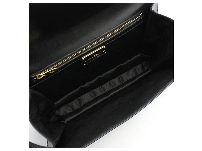 Salvatore Ferragamo Borsa a tracolla Vara Gini in pelle nera con catena dorata Nero - vista 10
