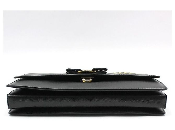 Salvatore Ferragamo Borsa a tracolla Vara Gini in pelle nera con catena dorata Nero - vista 5