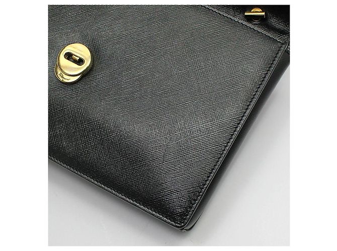 Salvatore Ferragamo Borsa a tracolla Vara Gini in pelle nera con catena dorata Nero - vista 8