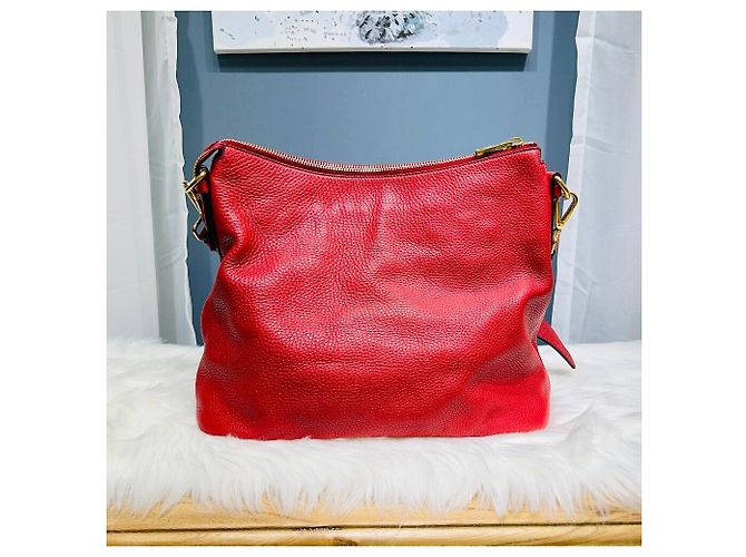 Prada Borsa a tracolla Hobo in Vitello Daino rosso - vista 2