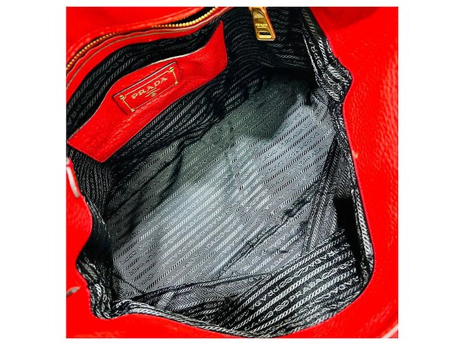 Prada Borsa a tracolla Hobo in Vitello Daino rosso - vista 5