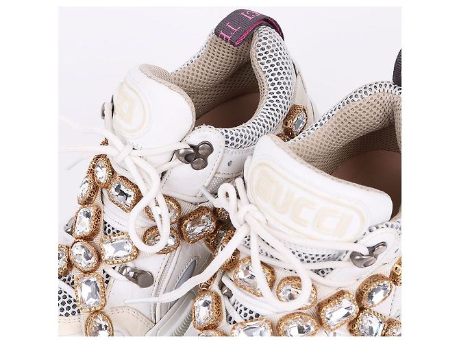 Gucci Sneakers Flackstripe Crystal Bianco - vista 2