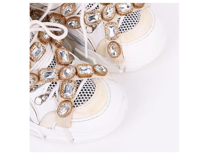 Gucci Sneakers Flackstripe Crystal Bianco - vista 4